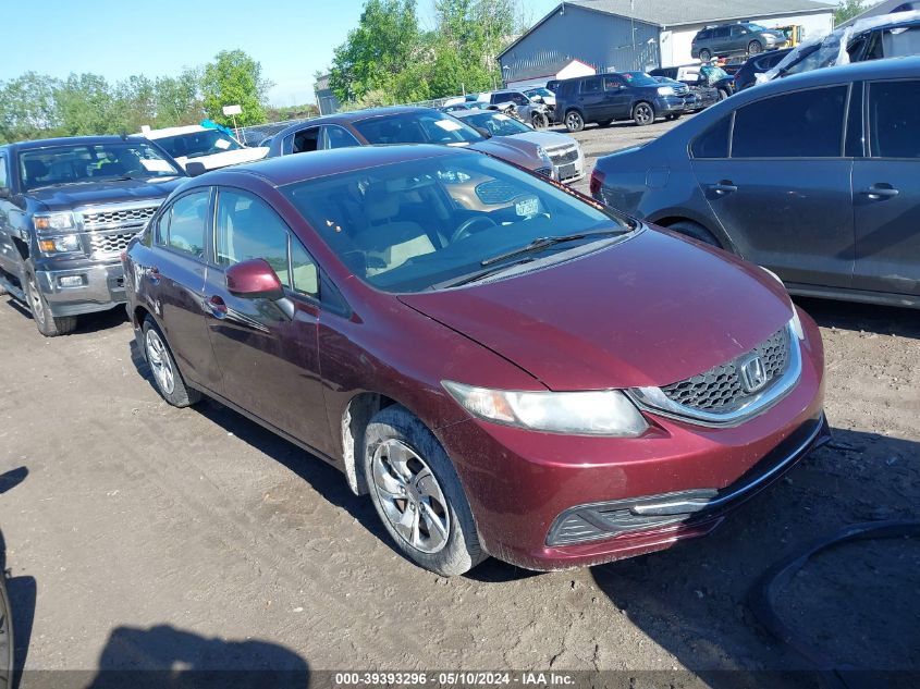 2013 Honda Civic Lx VIN: 19XFB2F58DE022621 Lot: 39393296