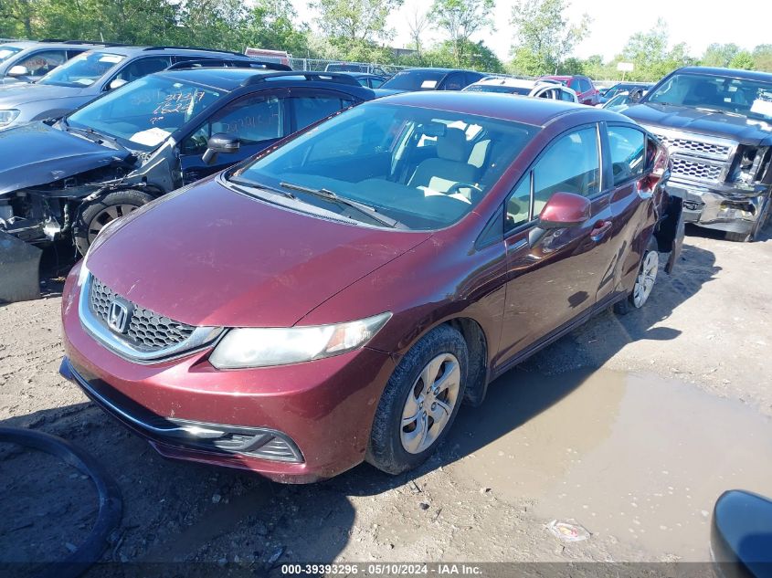 2013 Honda Civic Lx VIN: 19XFB2F58DE022621 Lot: 39393296