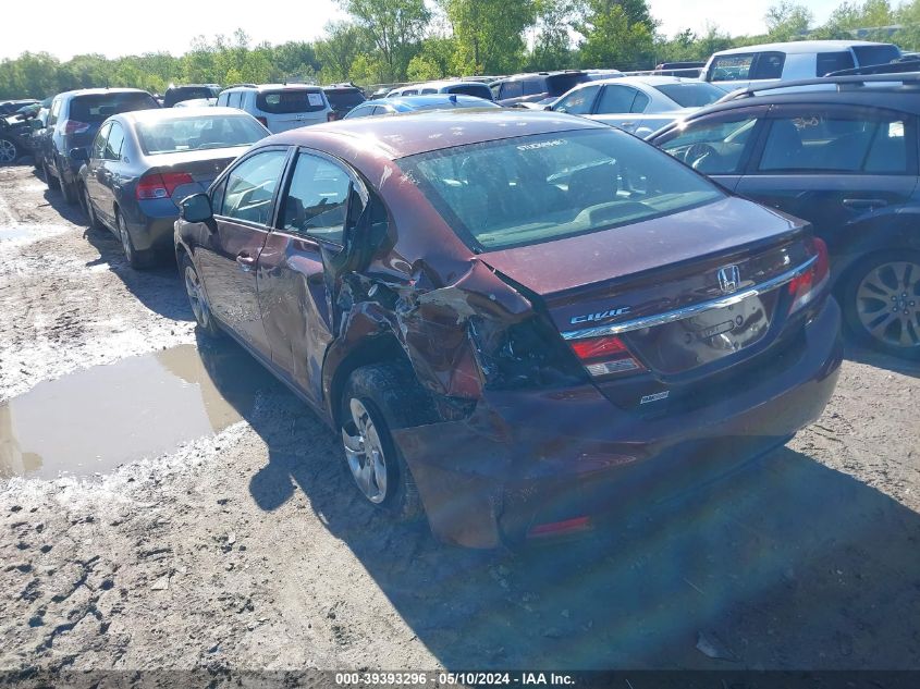 2013 Honda Civic Lx VIN: 19XFB2F58DE022621 Lot: 39393296