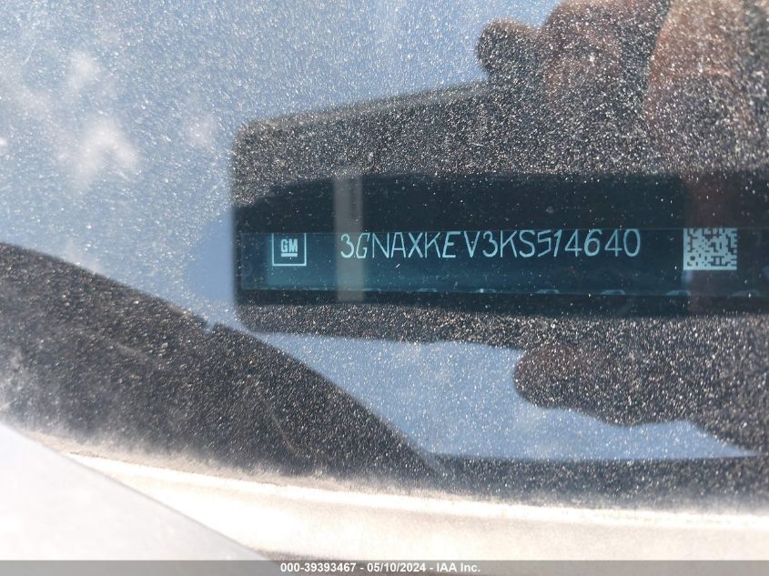 2019 Chevrolet Equinox Lt VIN: 3GNAXKEV3KS514640 Lot: 39393467