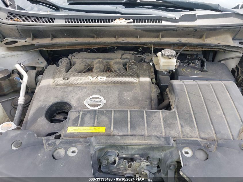 2012 Nissan Murano Sl VIN: JN8AZ1MU6CW111087 Lot: 39393498