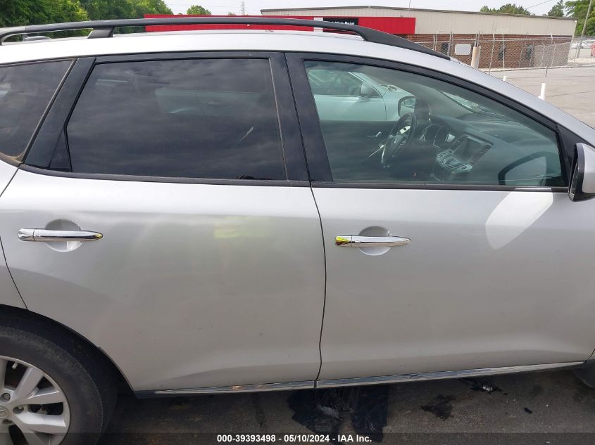 2012 Nissan Murano Sl VIN: JN8AZ1MU6CW111087 Lot: 39393498