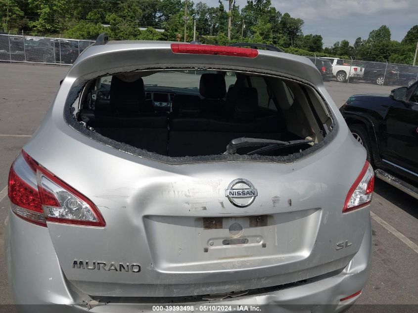 2012 Nissan Murano Sl VIN: JN8AZ1MU6CW111087 Lot: 39393498