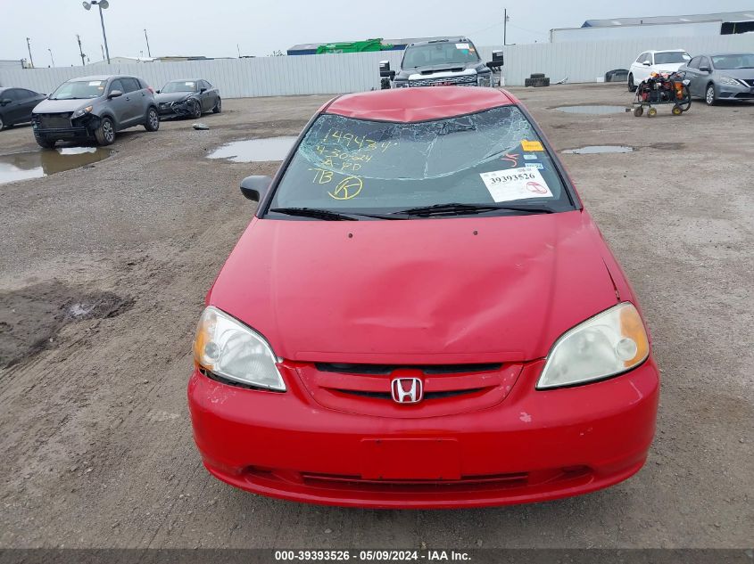 2003 Honda Civic Lx VIN: 1HGEM22563L015380 Lot: 39393526