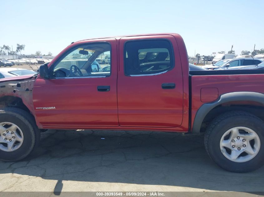 2001 Toyota Tacoma Base V6 VIN: 5TEHN72N11Z835547 Lot: 39393549