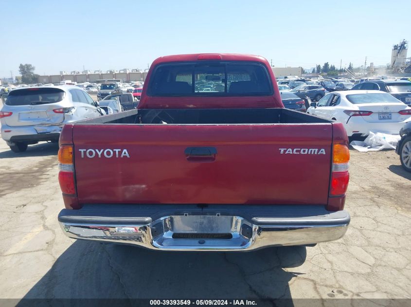 2001 Toyota Tacoma Base V6 VIN: 5TEHN72N11Z835547 Lot: 39393549