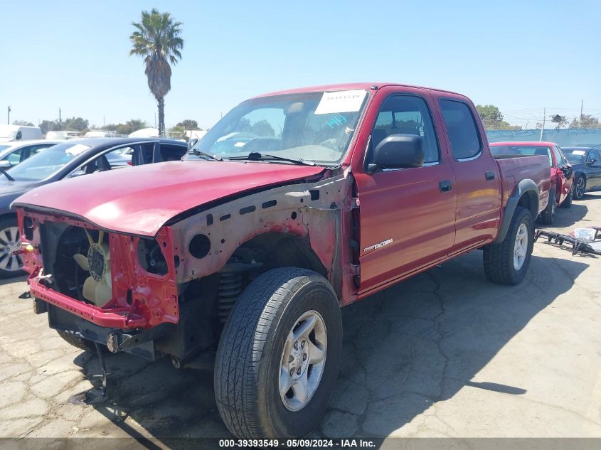 2001 Toyota Tacoma Base V6 VIN: 5TEHN72N11Z835547 Lot: 39393549