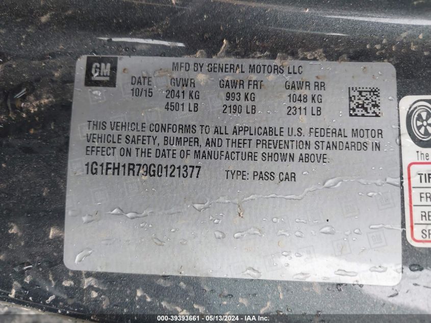 2016 Chevrolet Camaro 2Ss VIN: 1G1FH1R79G0121377 Lot: 39393661