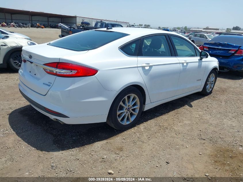 2017 Ford Fusion Hybrid Se VIN: 3FA6P0LU0HR295249 Lot: 39393924