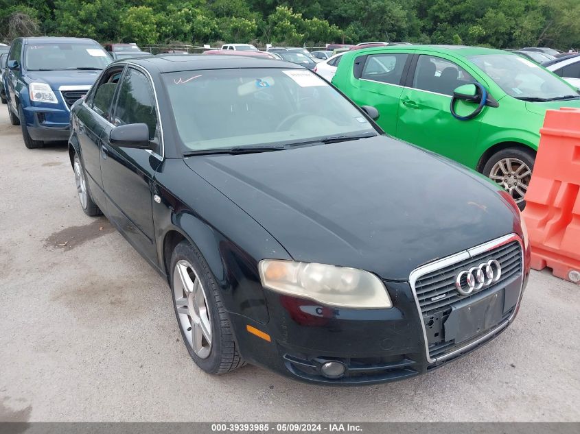 2007 Audi A4 2.0T VIN: WAUDF78E97A254882 Lot: 39393985