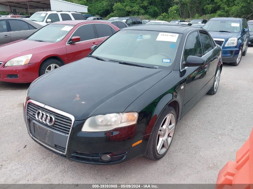 2007 Audi A4 2.0T VIN: WAUDF78E97A254882 Lot: 39393985