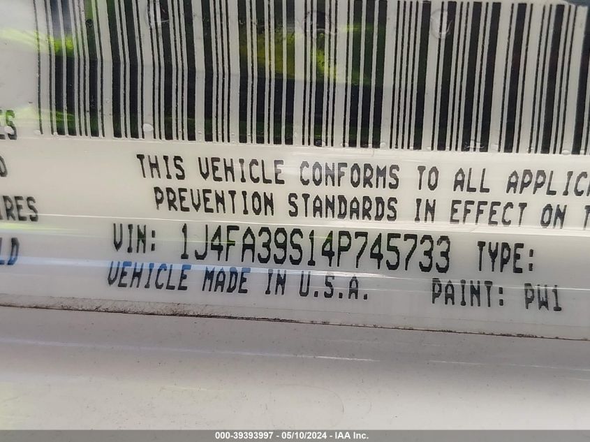 2004 Jeep Wrangler X VIN: 1J4FA39S14P745733 Lot: 39393997