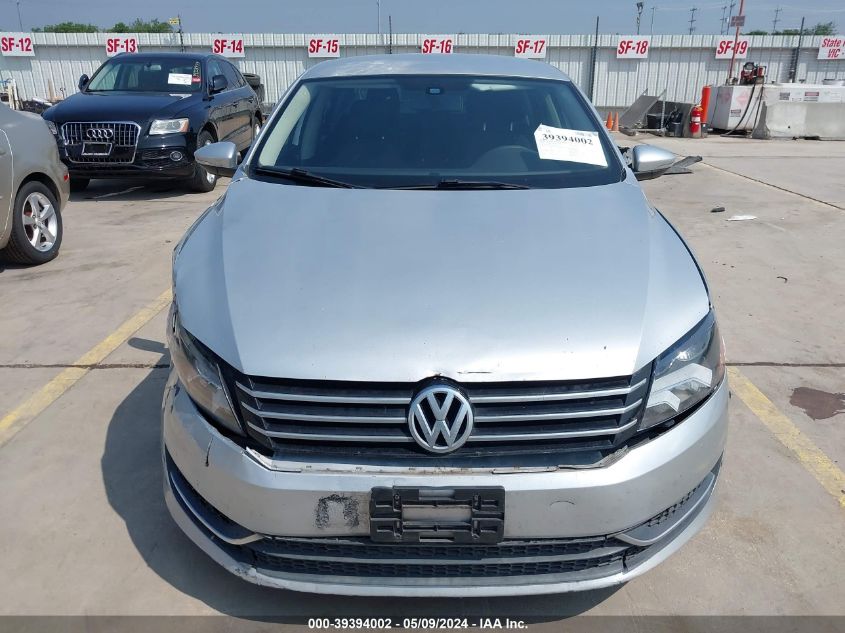 2012 Volkswagen Passat 2.5L S VIN: 1VWAP7A3XCC030897 Lot: 39394002