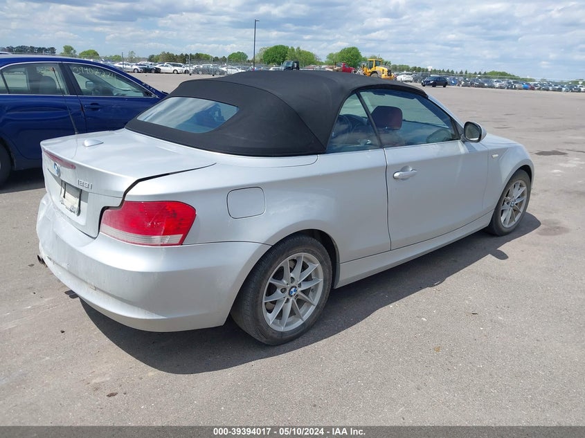 2011 BMW 128I VIN: WBAUN1C54BVH82597 Lot: 39394017