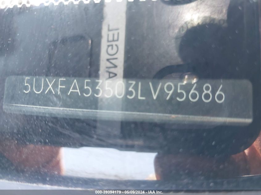 2003 BMW X5 3.0I VIN: 5UXFA53503LV95686 Lot: 39394179