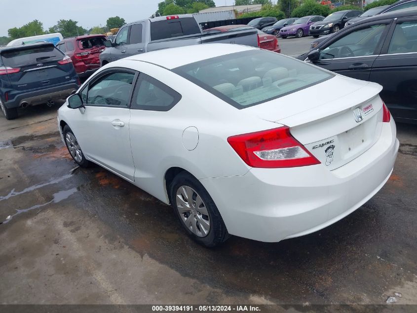 2012 Honda Civic Lx VIN: 2HGFG3B58CH524238 Lot: 39394191