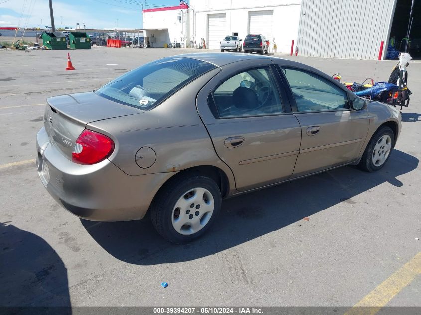 2002 Dodge Neon VIN: 1B3ES26C22D545465 Lot: 39394207