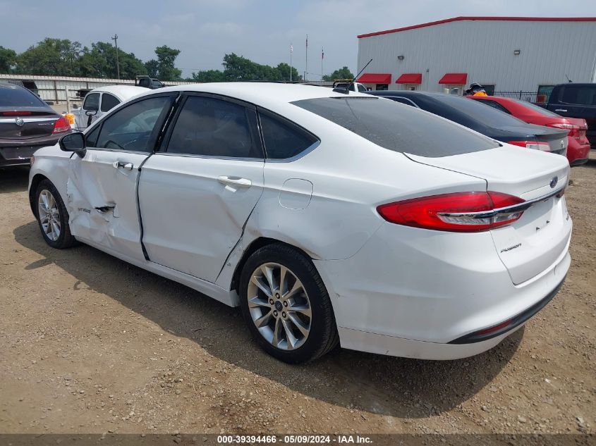 2017 Ford Fusion Hybrid Se VIN: 3FA6P0LU2HR307496 Lot: 39394466