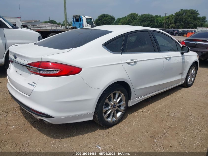 2017 Ford Fusion Hybrid Se VIN: 3FA6P0LU2HR307496 Lot: 39394466