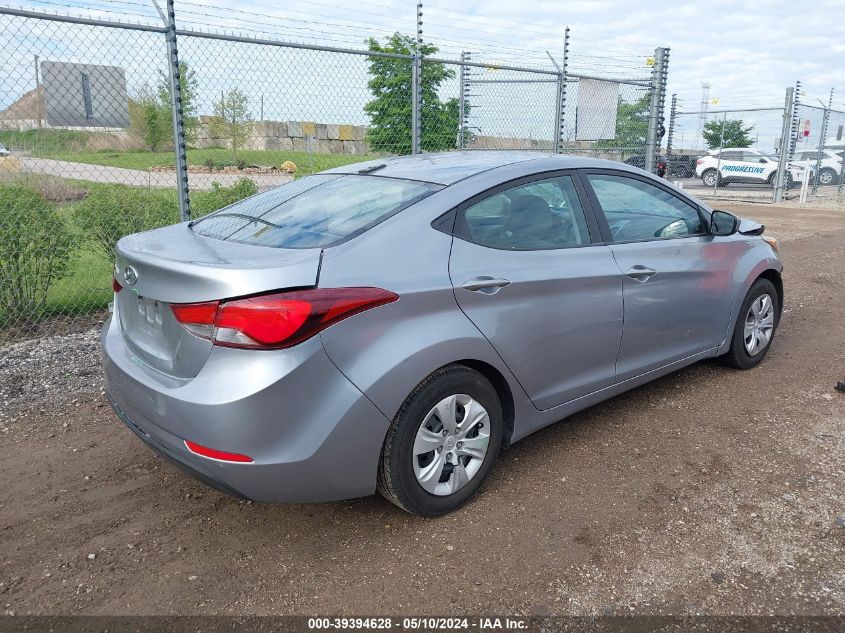 2016 Hyundai Elantra Se VIN: 5NPDH4AE8GH736371 Lot: 39394628