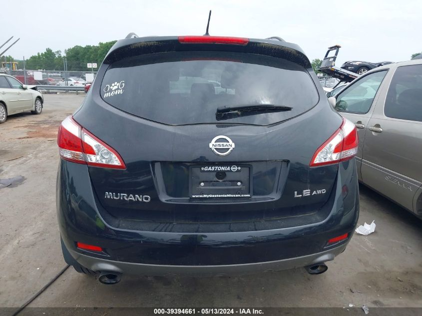 2012 Nissan Murano Le VIN: JN8AZ1MW6CW224832 Lot: 39394661