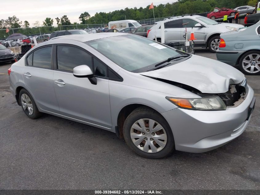 2012 Honda Civic Lx VIN: 2HGFB2F52CH333692 Lot: 39394682