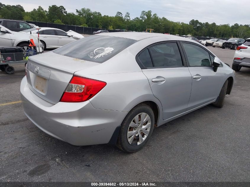 2012 Honda Civic Lx VIN: 2HGFB2F52CH333692 Lot: 39394682