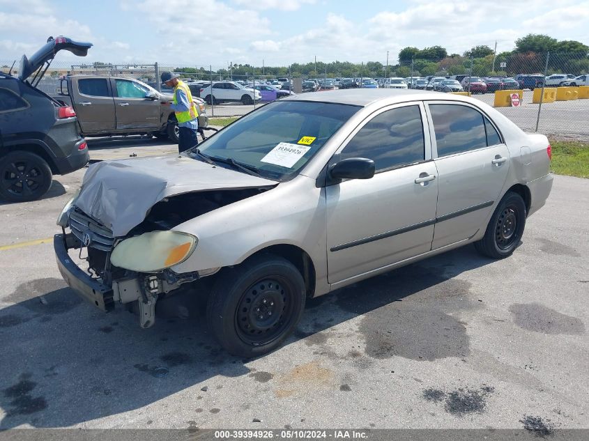 2003 Toyota Corolla Ce VIN: 1NXBR32E93Z091237 Lot: 39394926