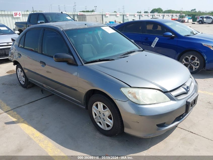 2005 Honda Civic Vp VIN: 2HGES16395H632782 Lot: 39395115