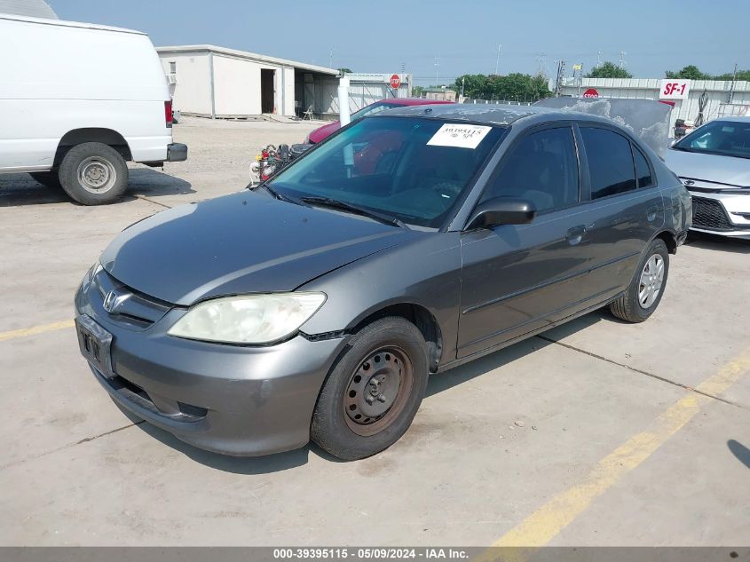 2005 Honda Civic Vp VIN: 2HGES16395H632782 Lot: 39395115