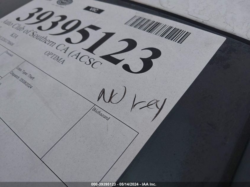 2018 Kia Optima Lx VIN: 5XXGT4L32JG178608 Lot: 39395123