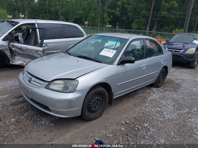 2002 Honda Civic Lx VIN: 2HGES15522H548737 Lot: 39395126