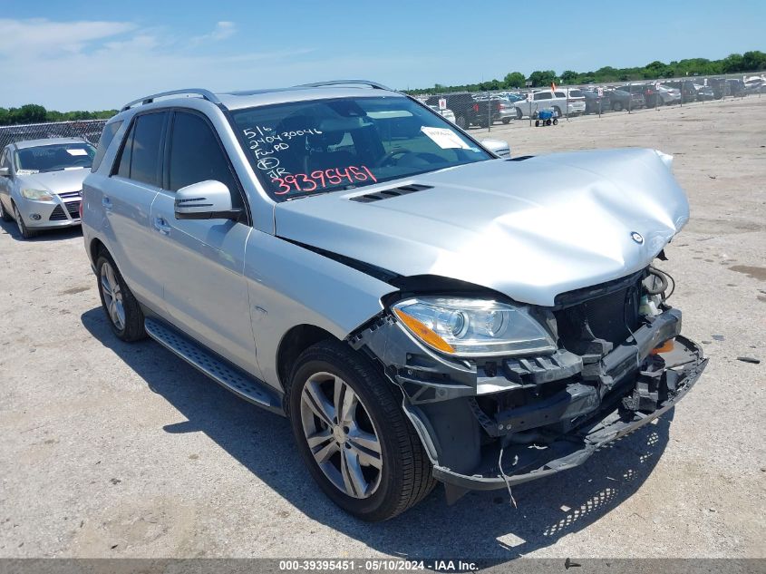 2012 Mercedes-Benz Ml 350 4Matic VIN: 4JGDA5HB5CA060688 Lot: 39395451