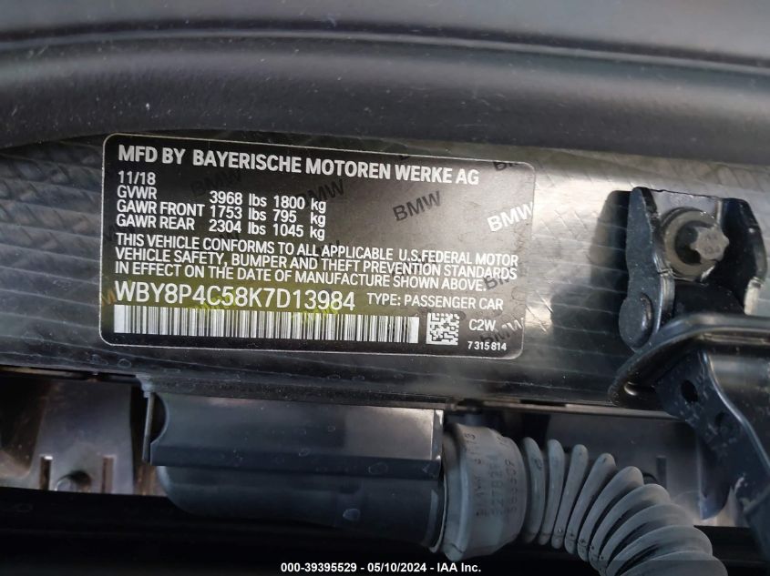 2019 BMW I3 REX - WBY8P4C58K7D13984