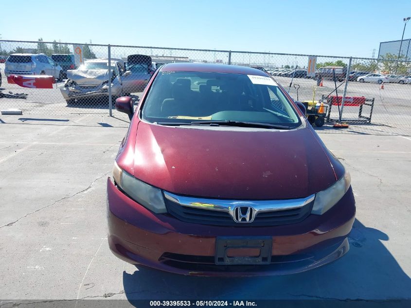 2012 Honda Civic Lx VIN: 19XFB2F58CE368277 Lot: 39395533