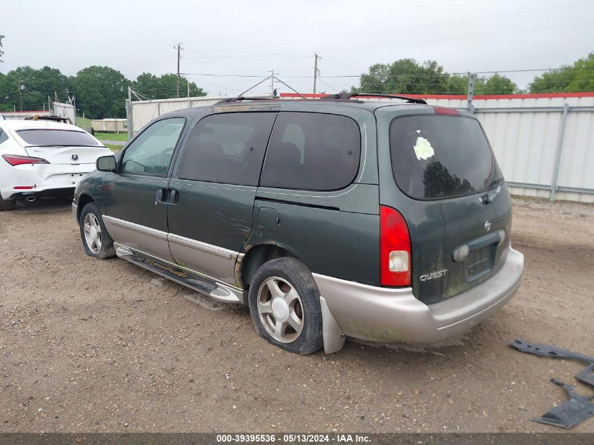 2001 Nissan Quest Gxe VIN: 4N2ZN15TX1D814231 Lot: 39395536