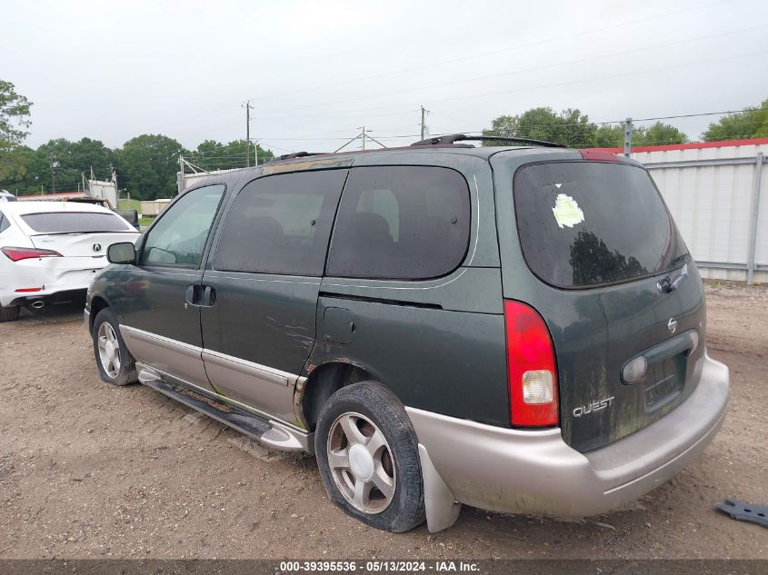 2001 Nissan Quest Gxe VIN: 4N2ZN15TX1D814231 Lot: 39395536