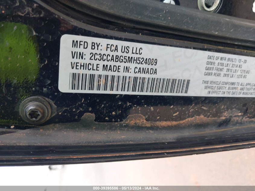 2021 Chrysler 300 300S VIN: 2C3CCABG5MH524089 Lot: 39395586