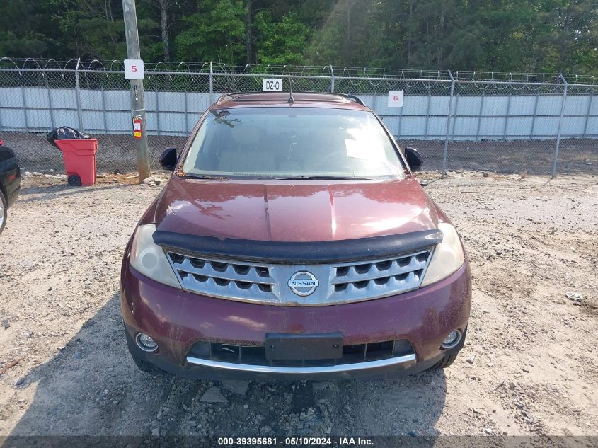 2007 Nissan Murano Sl VIN: JN8AZ08T67W514567 Lot: 39395681