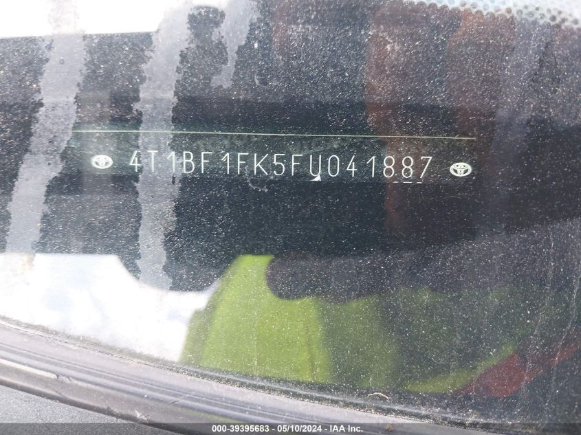 2015 Toyota Camry Se VIN: 4T1BF1FK5FU041887 Lot: 39395683