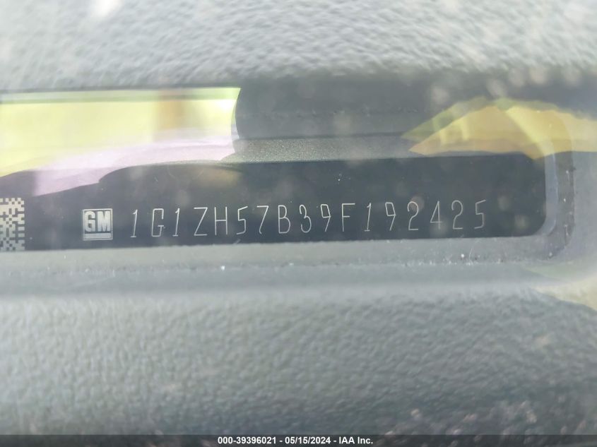 2009 Chevrolet Malibu Lt VIN: 1G1ZH57B39F192425 Lot: 39396021