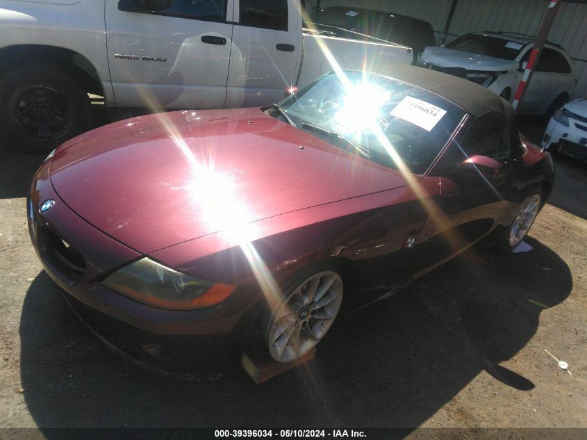 2003 BMW Z4 2.5I VIN: 4USBT33423LR66279 Lot: 39396034