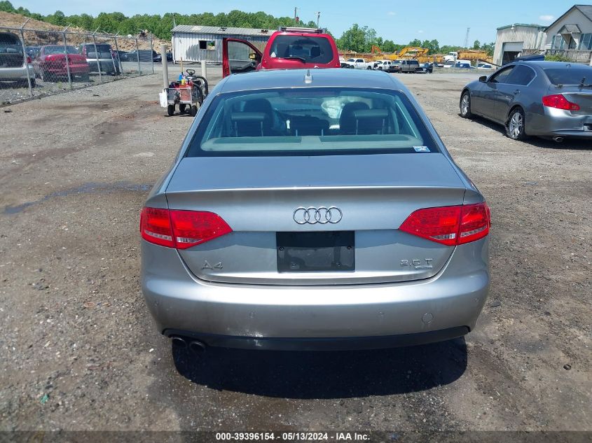 2010 Audi A4 2.0T Premium VIN: WAUFFAFL1AN059365 Lot: 39396154