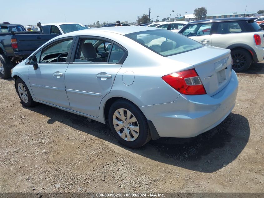 2012 Honda Civic Lx VIN: 2HGFB2F56CH599393 Lot: 39396215