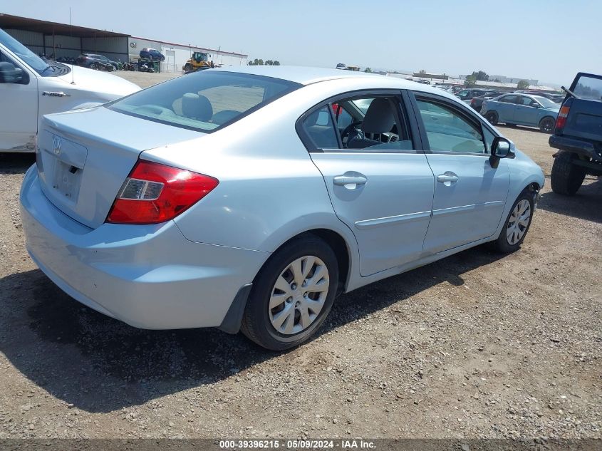 2012 Honda Civic Lx VIN: 2HGFB2F56CH599393 Lot: 39396215