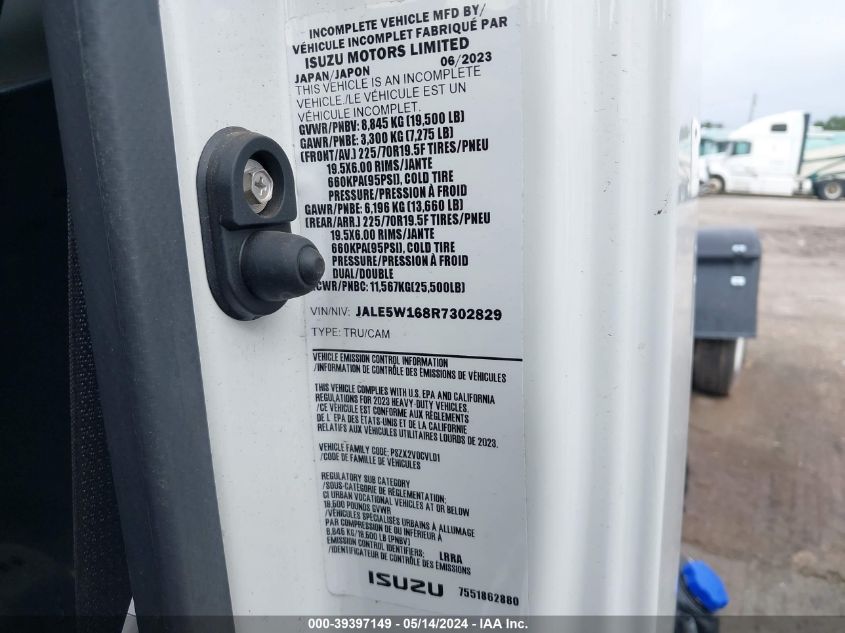 2024 Isuzu Nrr VIN: JALE5W168R7302829 Lot: 39397149