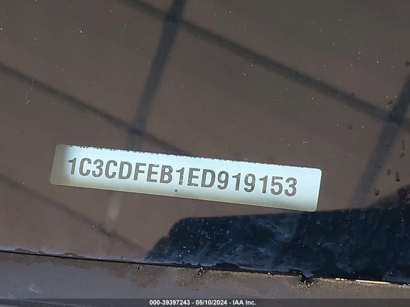 2014 Dodge Dart Gt VIN: 1C3CDFEB1ED919153 Lot: 39397243