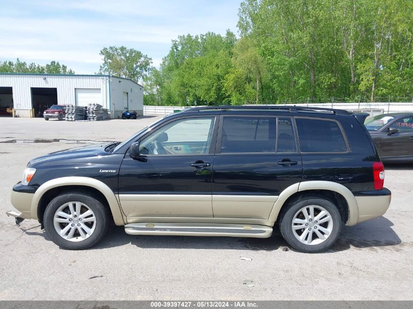 2006 Toyota Highlander Hybrid Limited V6 VIN: JTEDW21A260002856 Lot: 39397427