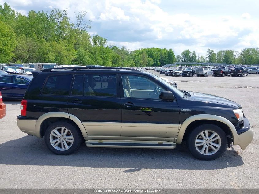 2006 Toyota Highlander Hybrid Limited V6 VIN: JTEDW21A260002856 Lot: 39397427