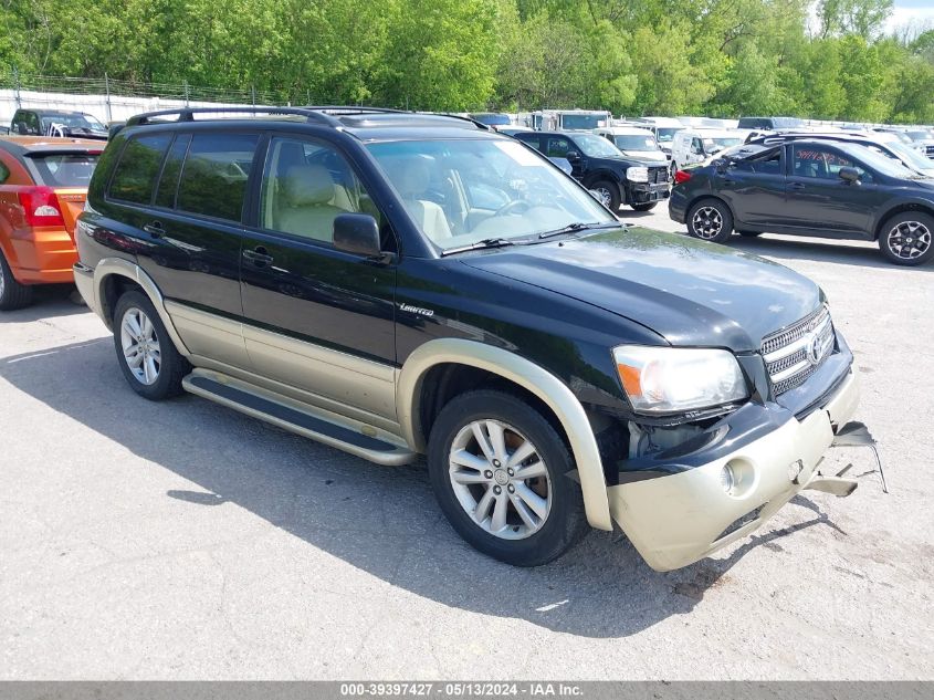 2006 Toyota Highlander Hybrid Limited V6 VIN: JTEDW21A260002856 Lot: 39397427